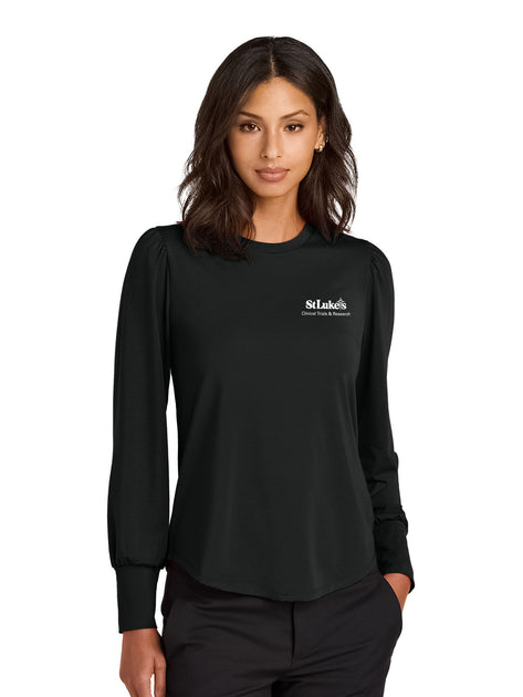 Mercer+Mettle Women's Stretch Jersey Long Sleeve Blouson Top