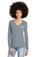 District Women’s Perfect Tri Long Sleeve V-Neck Tee - DT135 - SLA