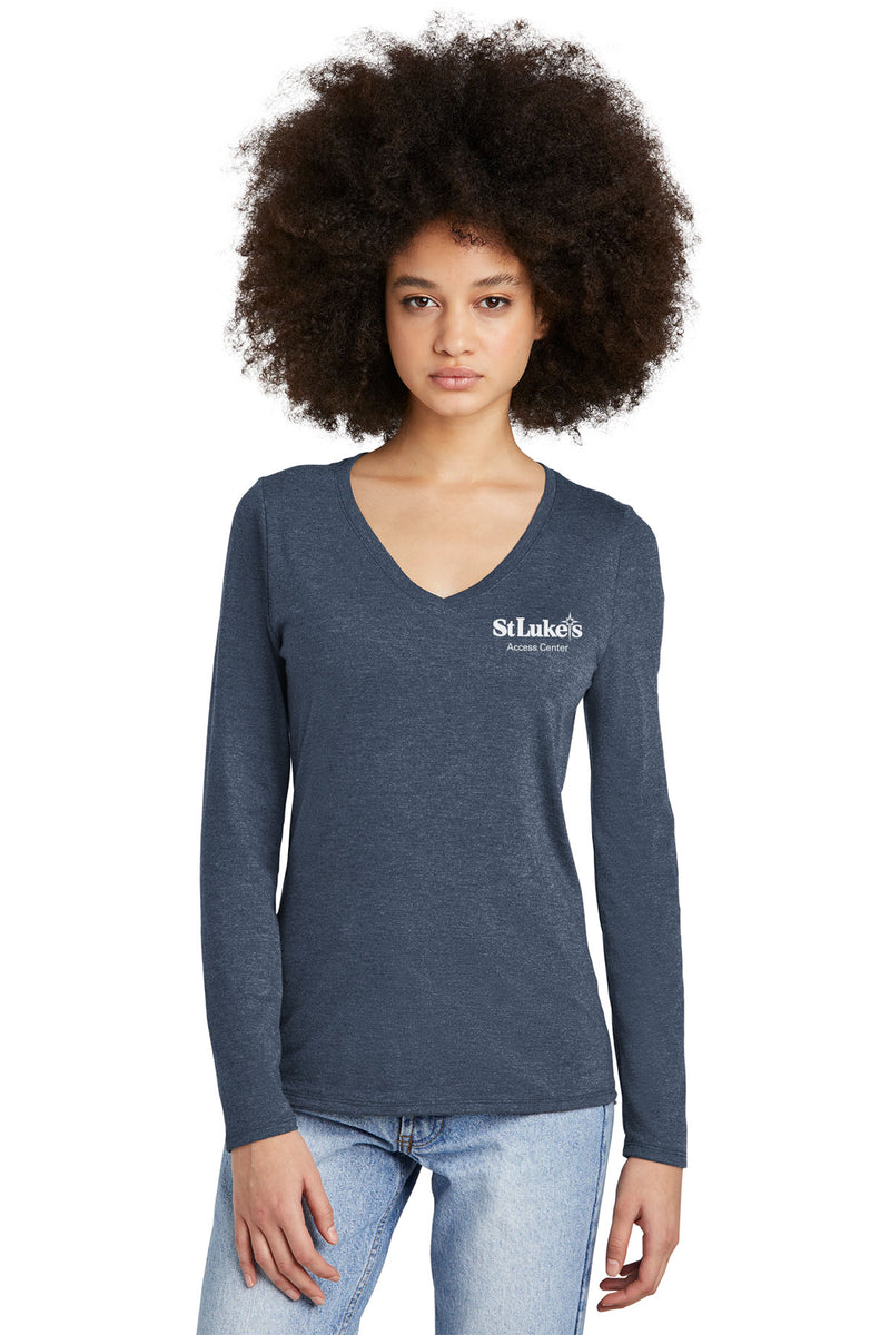 District Women’s Perfect Tri Long Sleeve V-Neck Tee - DT135 - Access Center