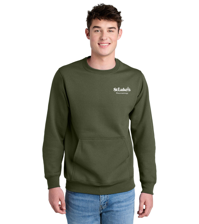 Port & Company® Core Fleece Crewneck Pocket Sweatshirt - PC78PKT - CRG