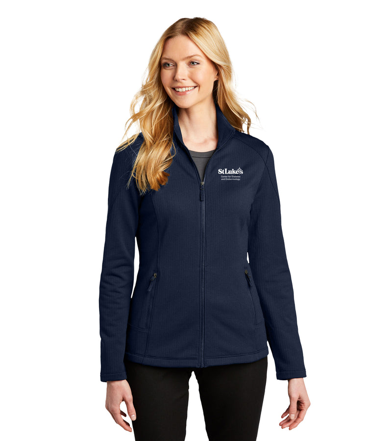Ladies Port Authority Grid Fleece Jacket - L239 - Diab