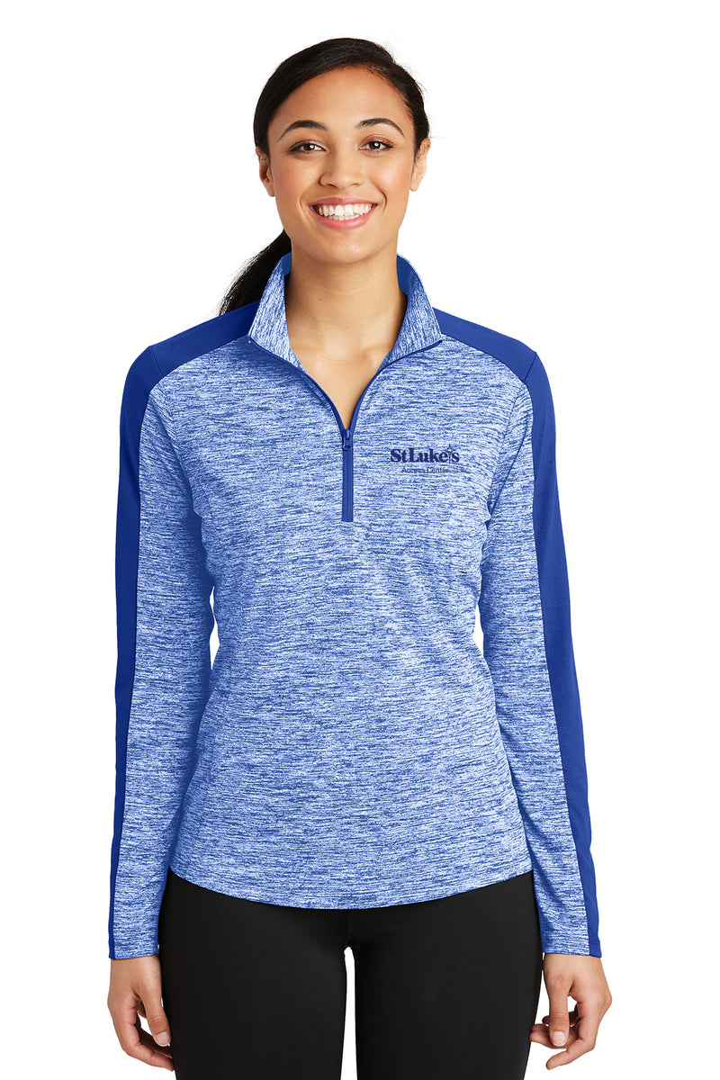 Sport-Tek Women's PosiCharge Electric Heather Colorblock 1/4-Zip Pullover - LST397 - Access Center