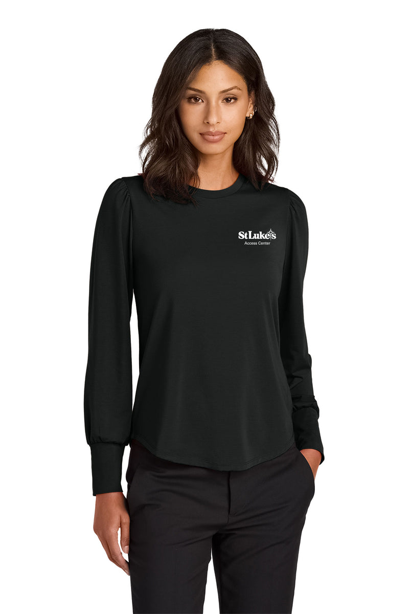 Mercer+Mettle Women’s Stretch Jersey Long Sleeve Blouson Top - MM1019 - Access Center