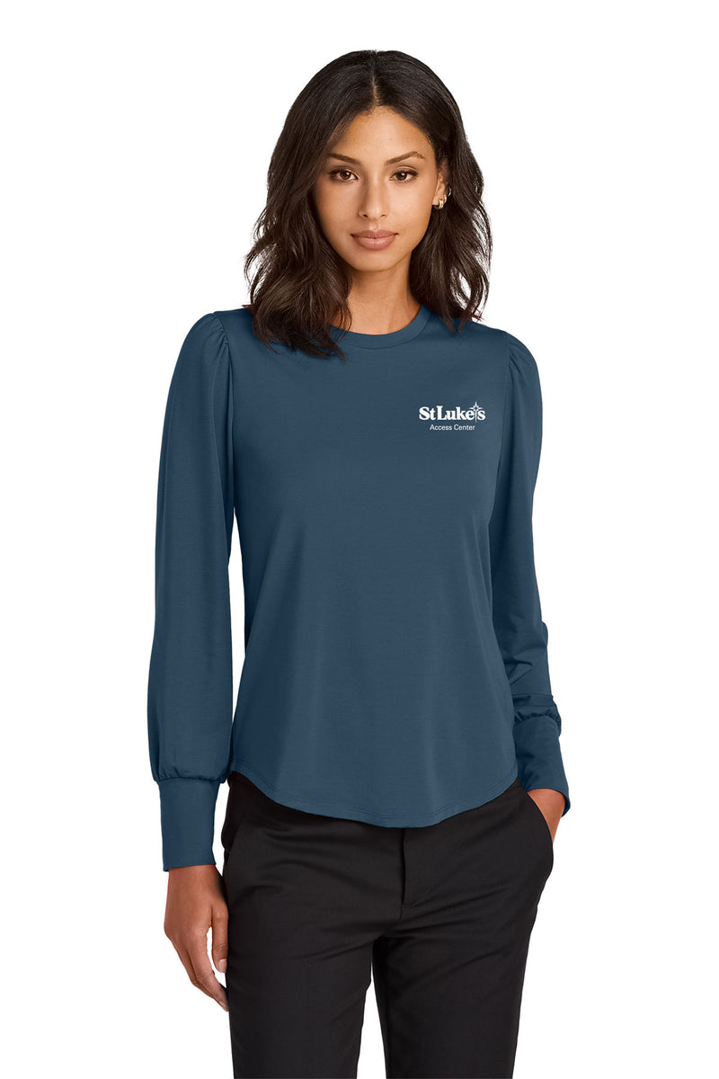 Mercer+Mettle Women’s Stretch Jersey Long Sleeve Blouson Top - MM1019 - Access Center
