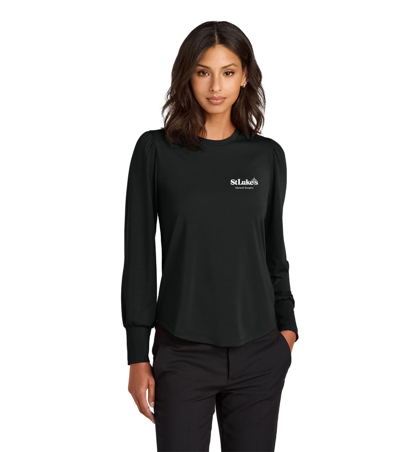 Mercer+Mettle Women’s Stretch Jersey Long Sleeve Blouson Top - MM1019 - Specialty