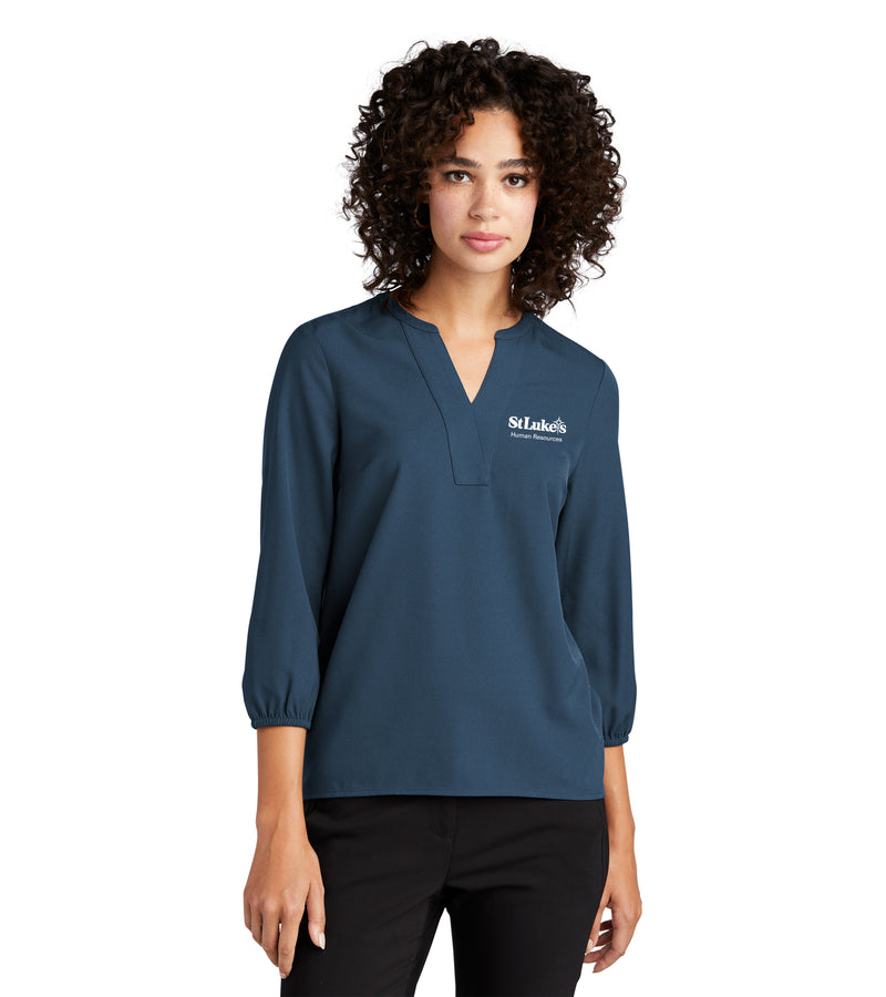 Mercer+Mettle® Women's Stretch Crepe 3/4-Sleeve Blouse - MM2011 - HR