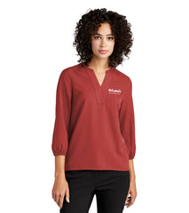 Mercer+Mettle® Women's Stretch Crepe 3/4-Sleeve Blouse - MM2011 - HR