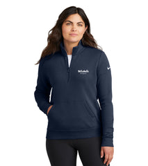 Ladies Nike Club Fleece Sleeve Swoosh 1/2-Zip - NKDX6720 - Allentown ED