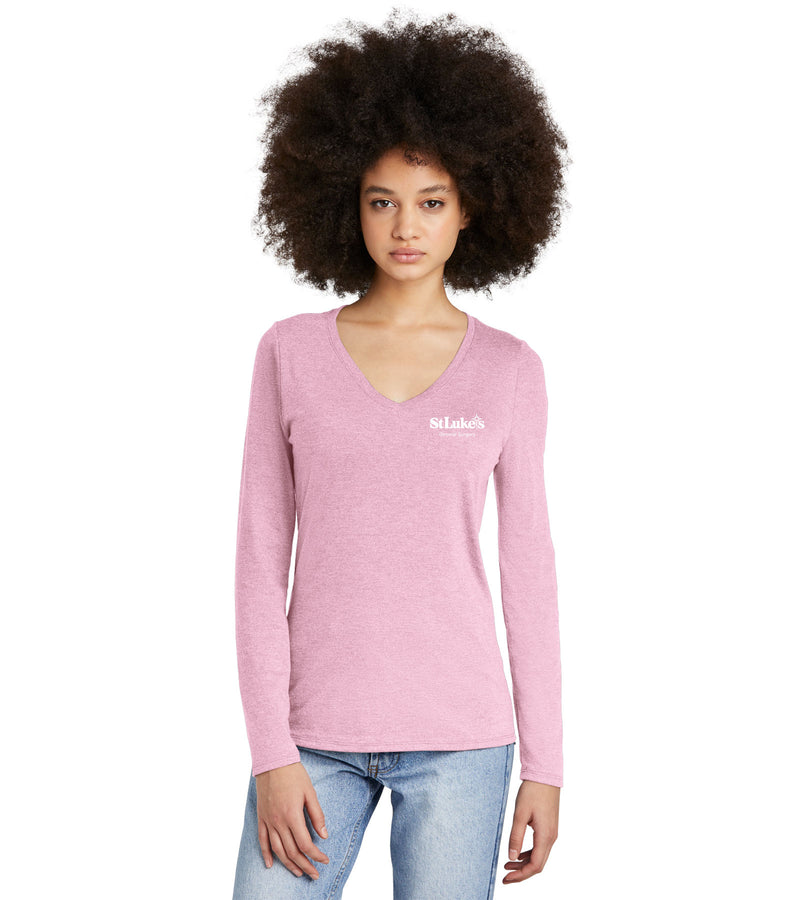 District Women’s Perfect Tri Long Sleeve V-Neck Tee - DT135 - Specialty