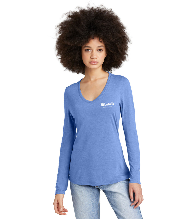 District Women’s Perfect Tri Long Sleeve V-Neck Tee - DT135 - Specialty