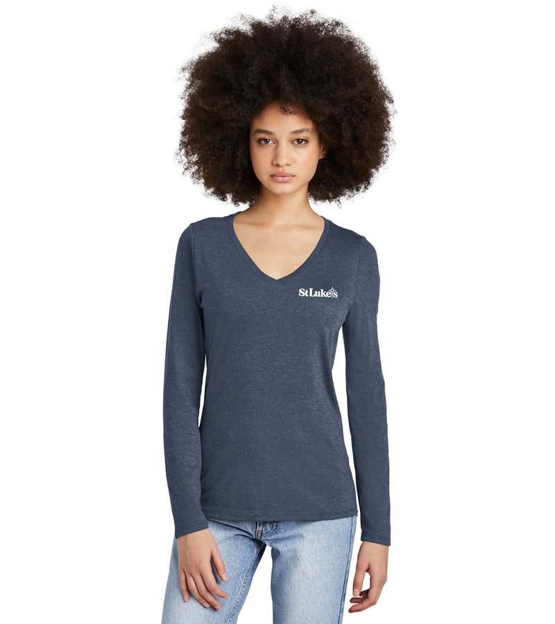 District Women’s Perfect Tri Long Sleeve V-Neck Tee - DT135 - Specialty