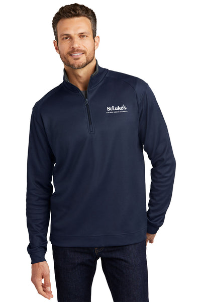liry！ポーター STRAYER Port Authority ® Silk Touch ™ Performance 1/4-Zip Black