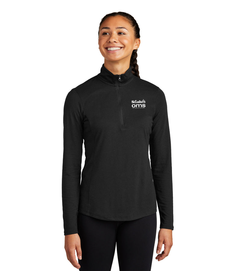 Ladies Sport-Tek PosiCharge Tri-Blend Wicking 1/4-Zip Pullover - LST407 - OMS