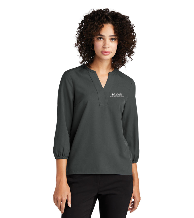 Mercer+Mettle® Women's Stretch Crepe 3/4-Sleeve Blouse - MM2011 - WeightM