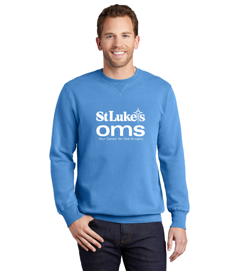 Casual Men's Port & Company Beach Wash Garment-Dyed Crewneck Sweatshirt - PC098- OMS