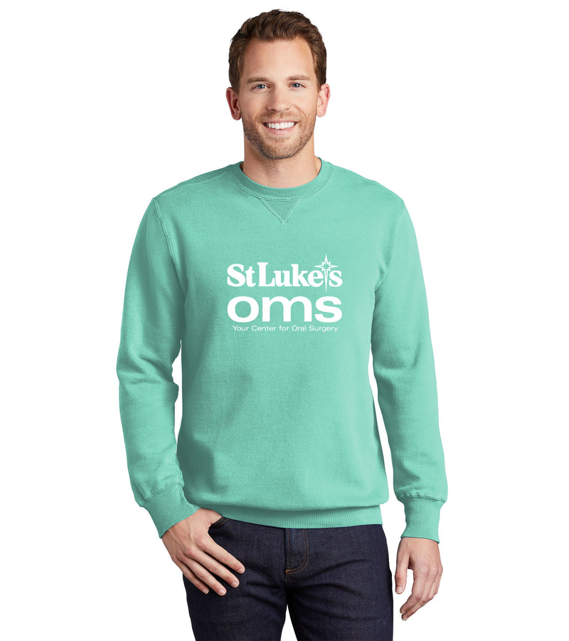 Casual Men's Port & Company Beach Wash Garment-Dyed Crewneck Sweatshirt - PC098- OMS